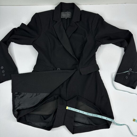 Endless Rose Women's Black Double Breasted Long Sleeve Blazer Romper Medium - Picture 14 of 16